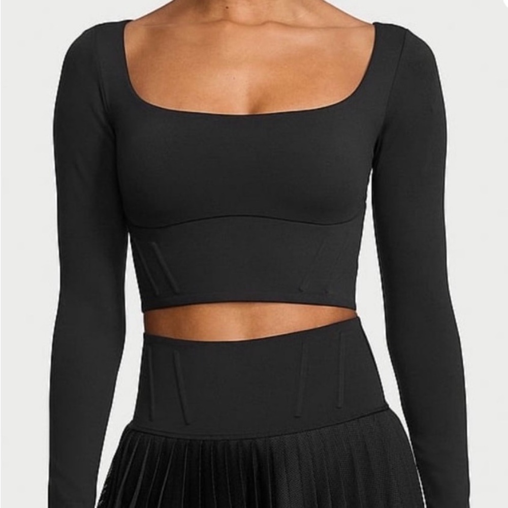 Victoria's Secret Elevate Cropped Long Sleeve Corset Top